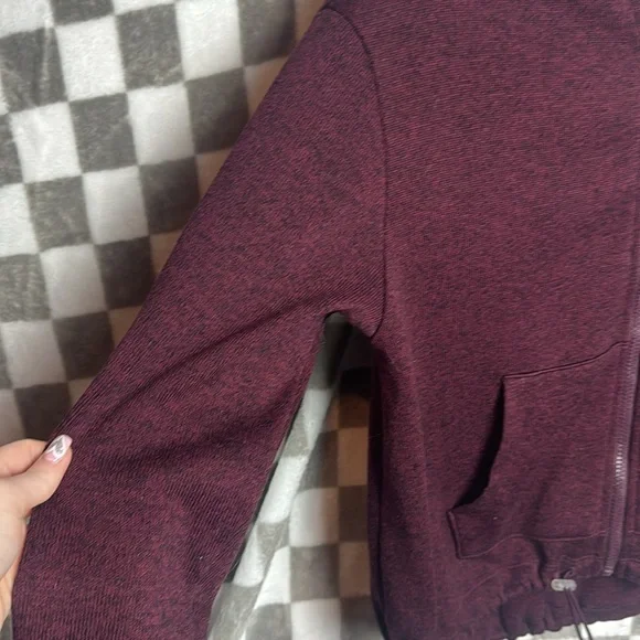 PINK/ VS Zip Up Long Sleeve Hoodie S / Small with pockets beside zipper Plum - Picture 2 of 8